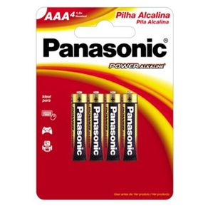 Pilha Palito Alcalina AAA 4 Unidades LR03XAB/4B Panasonic
