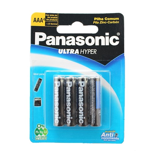 Pilha Panasonic AAA Palito 1,5v Ultra Hyper com 4 Unidades