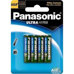 Pilha Panasonic Aaa Ultra Hyper Cartela com 4 Pilhas