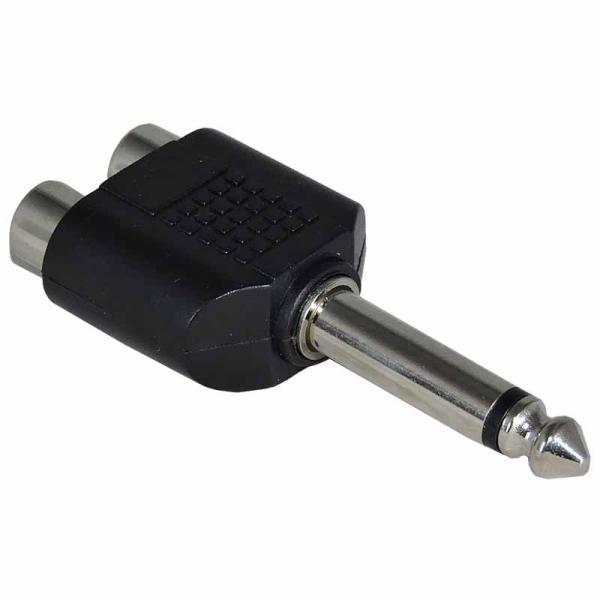 Plug Adaptador P10 Mono para 2 Jack RCA - Pacote com 10 Peças - Importado