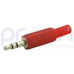 Plug P2 Estéreo Plástico - Vermelho