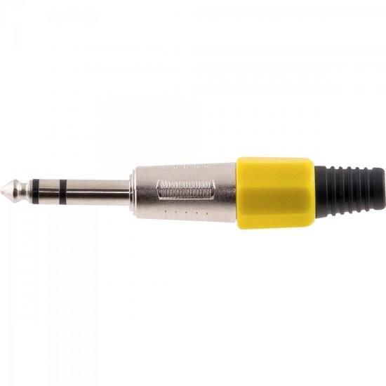 Plug P10 Stereo Plastico PGPZ0016 Amarelo STORM