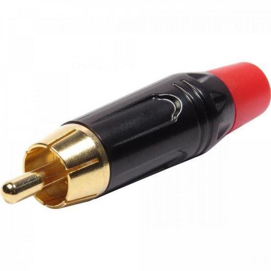 Plug RCA Metal com Parte Inferior Vermelha PGRC0022 - PCT / 10 - eu Quero Eletro
