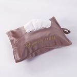 Poliéster Nordic estilo do bordado Velvet Tissue Box Tissue Tecido bordado Capa Bag