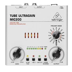 Pré-Amplificador de Áudio Behringer, Tube Ultragain Valvulado - MIC200