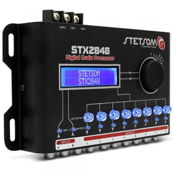Processador de Áudio Digital Stetsom STX 2848 2 Canais 8 Saídas 15 Bandas