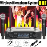 Profissional UHF Sistema de Microfone Sem Fio com 2 Microfone Handheld Sem Fio para Apresentação do Partido da Família Karaoke