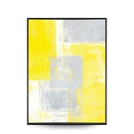 Quadro Decor Abstrato Tons Pincelados Amarelo