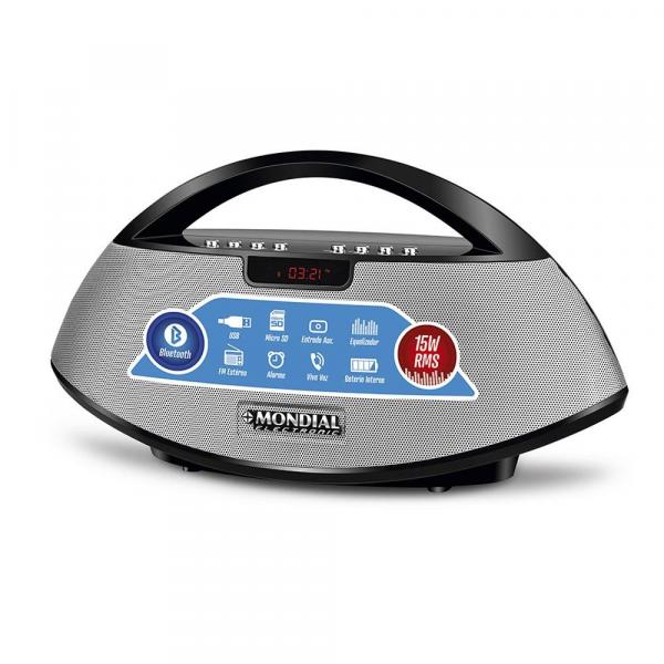 Rádio Portátil Mondial Bluetooth 15W SK-01 Preto - Bivolt