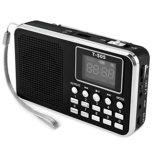 Rádio Speaker Fm T - 505 Digital Display de Led