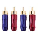 Rca Plug Combinação Vermelho + Azul Material de cobre de 6,5 mm orifício de cauda