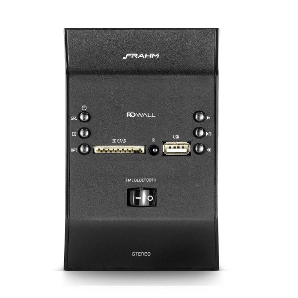 RD Wall Amplificador de Parede Preto Frahm - 2 X 30W RMS - Bluetooth - USB - SD Card - Rádio FM - Bivolt
