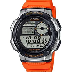 Relógio Masculino Digital Casio Ae-1000W-4bvdf Laranja