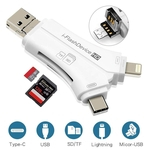 4 em 1 iPhone / Micro Type-c usb / USB Cartão SD / USB Reader para iPhone iPad Mac e Android, SD & Micro SD, PC Gostar