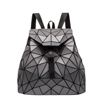 Rhombic Bag geométrica Backpack Ladies Backpack Folding Student costura