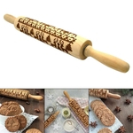 Rolamento de madeira do Natal Pin gravado Embossing Rolo com símbolos do Natal para o cozimento gravados cookies