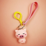 Rosa bonito dos desenhos animados Piggy pendurado pingente chaveiro para Bag carro decoração