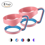 Rosa + plástico azul Cups Handle para YETI 30 Oz Rambler Tumbler Dois Anéis