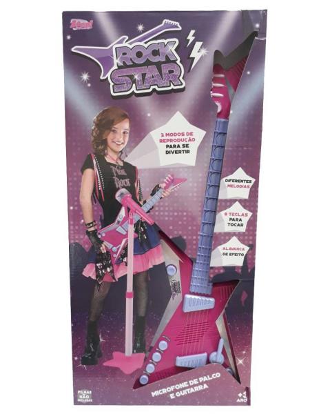 Rosa Rock Star Guitarra Infantil - Zoop Toys ZP00219 - Zoops Toys