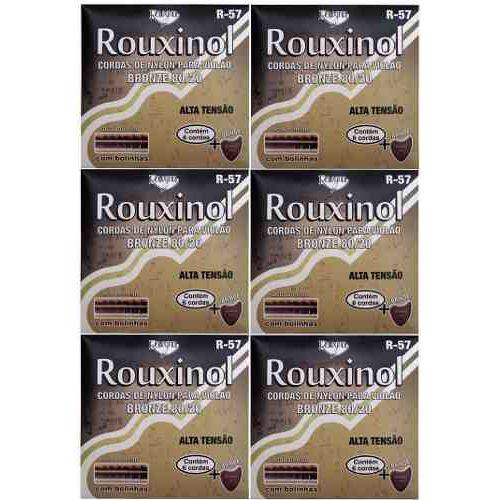 Rouxinol Kit C/ 6 Encordoamento Violão Nylon C/ Bolinha R-57