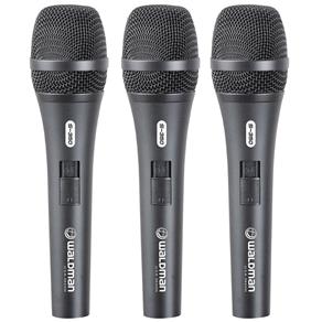 S 350 3P - Kit C/ 3 Microfones C/ Fio de Mão S3503P Waldman