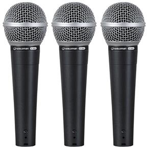 S 580 3P - Kit C/ 3 Microfones C/ Fio de Mão S5803P Waldman