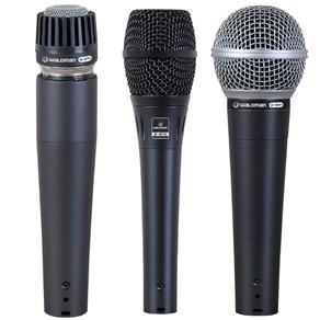 S 3PM - Kit C/ 3 Microfones C/ Fio de Mão S3PM Waldman