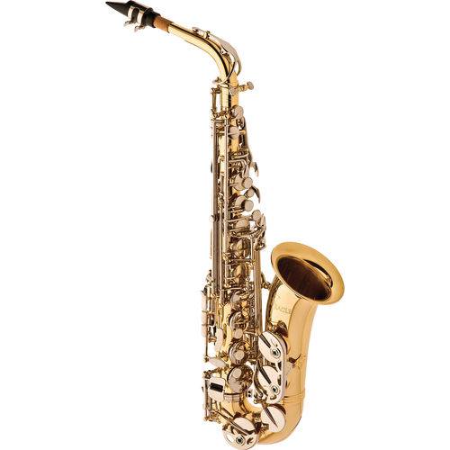Saxofone Alto Eagle Mib com Case SA500 Ln Laqueado Niquelado