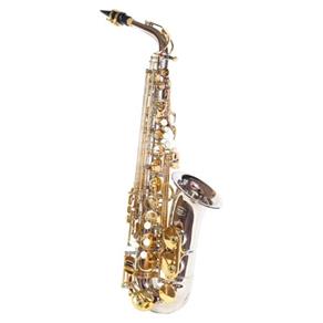 Saxofone Alto Jahnke JSAH001 em Mi Bemol Niquelado Laqueado