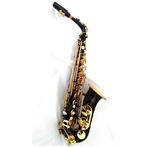 Saxofone Alto Mib HALK Preto com Chaves Douradas