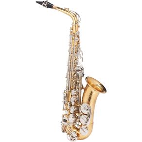 Saxofone Alto Michael Dual Gold Wasm49 Eb ? Duplo Dourado e Niquelado