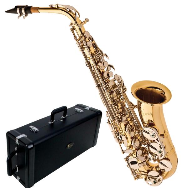 Saxofone Alto SA500 LN Eagle Laqueado/ Niquelado em Mib com Case