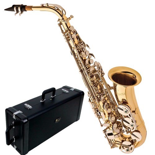 Saxofone Alto Sa500 Ln Eagle Laqueado/ Niquelado em Mib com Case