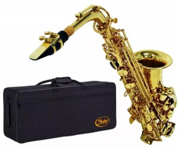 Saxofone Alto Shelter Sgft6430l Eb Laqueado Dourado com Case