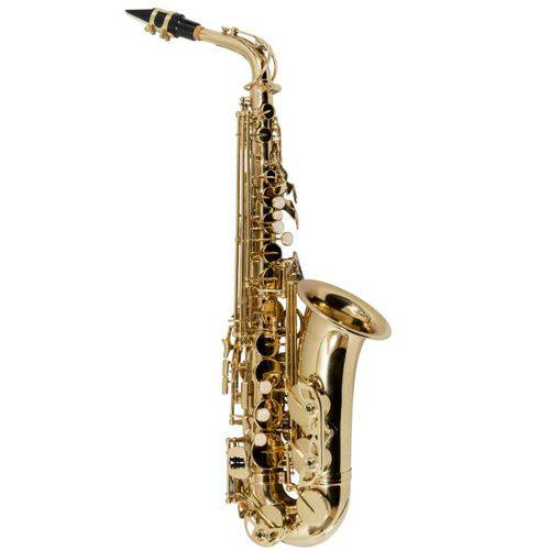 Saxofone Alto Vogga VSAS701N Laqueado Dourado Afinação em Dó com Pad Save e Case