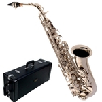 Saxofone Eagle Alto Sa500 N Em Mib Niquelado Com Case