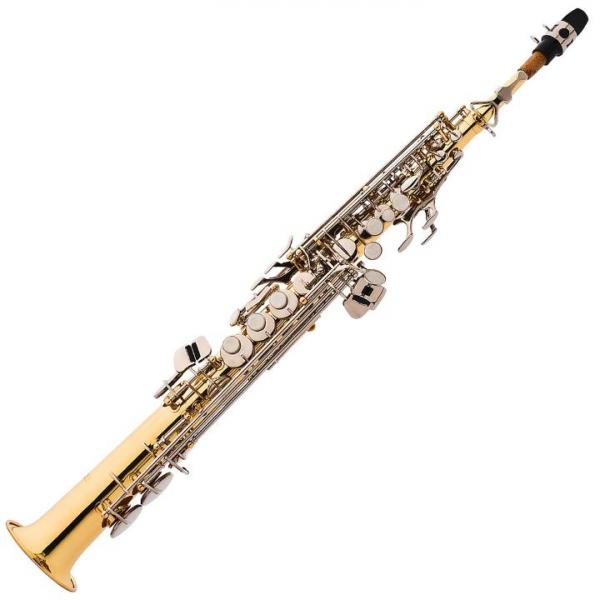 Saxofone Soprano EAGLE Sib SP502 LN Laqueado Chaves Niqueladas