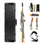 Saxofone Soprano Eagle SP502 Laqueado com Chaves Niqueladas