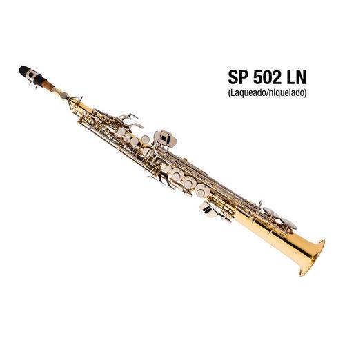 Saxofone Soprano Laqueado Niquelado Sp502 Ln em Sib com Case - Eagle