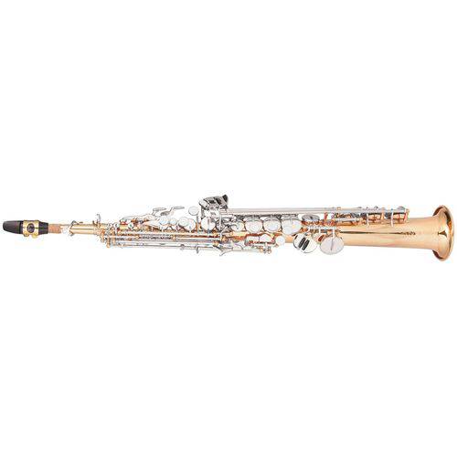 Saxofone Soprano Michael Wssm49 Dual Gold Duplo Dourado e Niqueladas