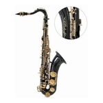 Saxofone Tenor Sib Bb Halk Preto com chaves Douradas