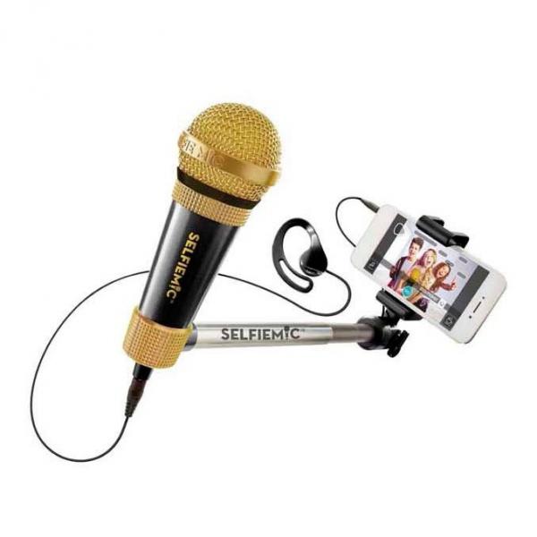 Selfie Mic Microfone para Karaokê C/ Pau de Selfie - Estrela