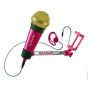Selfie Microfone - Estrela - Rosa Estrela