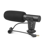 SHOOT XT-451 Microfone Condensador Estéreo Microfone Condensador Portátil com 3.5mm Jack Hot Shoe Mount para Canon Sony Nikon Câmera Filmadora DV Smartphone para Estúdio de Vídeo d
