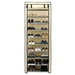 Simples 10 camadas Shoes Cremalheira com Curtained Porta Monte sapatos Gabinete de Home Storage