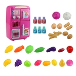 Amyove Lovely Gift Crianças Bonito Cozinha Pretend Play Simulação Elétrica Simulação Frigorífico + Vending Machine Utensílios De Cozinha Cozinhar Para Miúdos
