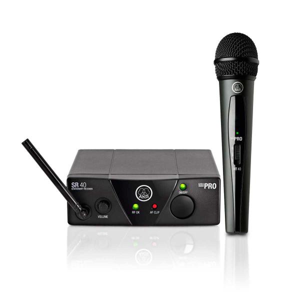 Sistema de Microfone Sem Fio, Cardioide e Frequência US25B 537.900 MHz WMS40 Mini Vocal Set AKG