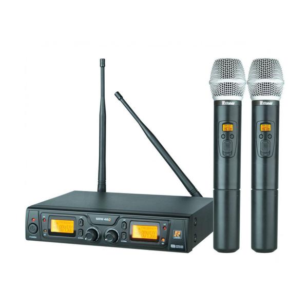 Sistema de Microfone Sem Fio Digital Duplo STANER SRW48D / HT48