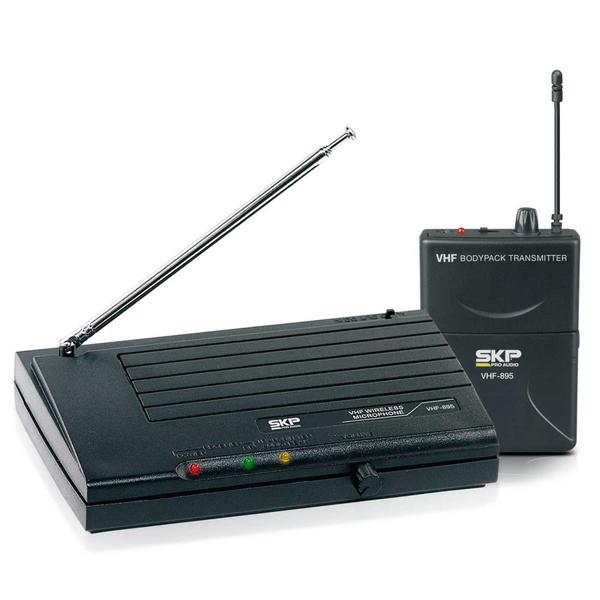 Sistema de Microfone Sem Fio Headset SKP VHF 895