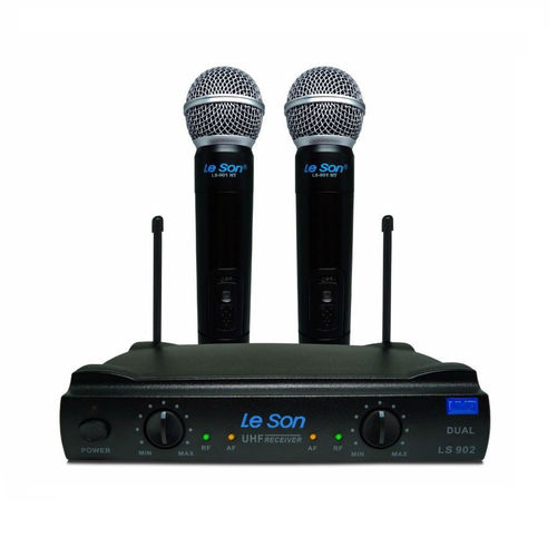Sistema de Microfone Sem Fio Uhf Duplo Mão Ls-902 Ht/ht - Leson